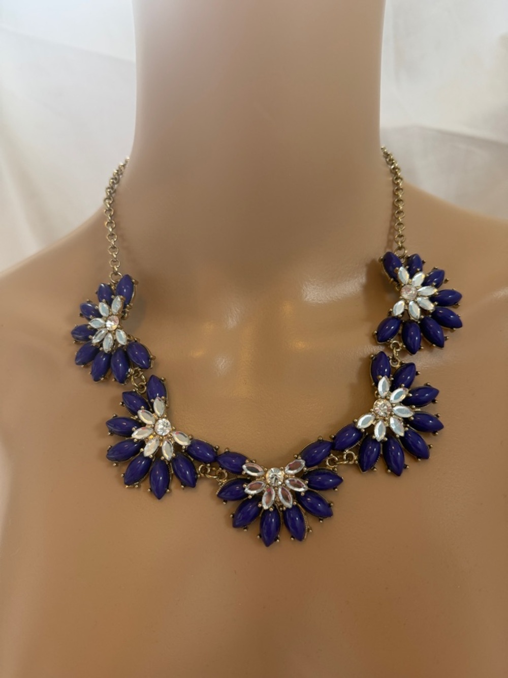 J. Crew Gold-Tone Floral Crystal Necklace